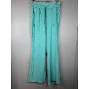 Limited Too Girls XL Mint Green Ribbed Wide Leg Flare Lounge Pants Drawstring